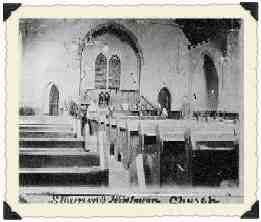 Photo of the original interior of the new church