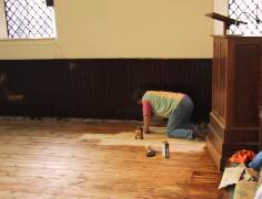 Staining the floor